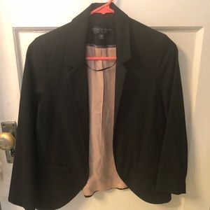 Topshop petite open black blazer sz 2